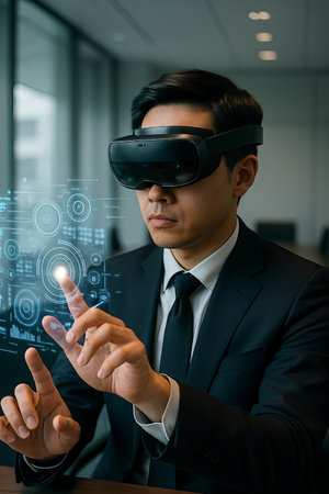 Business man and vrの素材