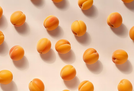 Ripe Orange Apricots on Light Backgroundの素材