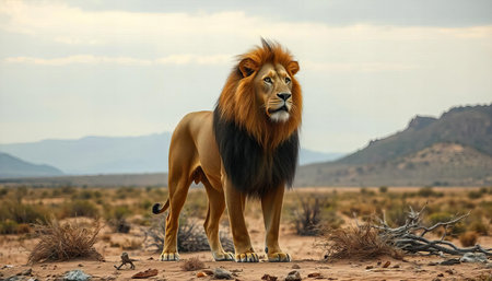 Majestic Lion in the Wildの素材