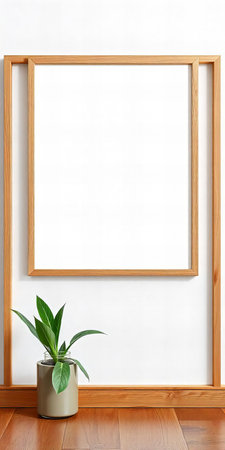 Minimalist Wooden Frame and Plantの素材