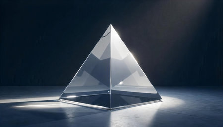 Transparent Glass Pyramid with Lightの素材