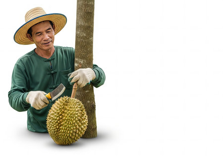 Durian Harvest Ripe and Ready on Whiteの素材