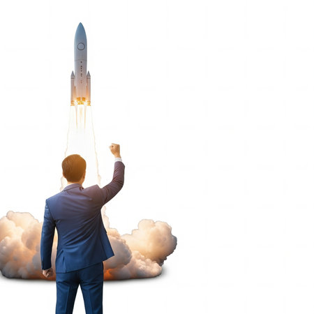 Launching Success Businessman Ignites the Futureの素材