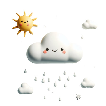 Fluffy White Cloud on White Backgroundの素材