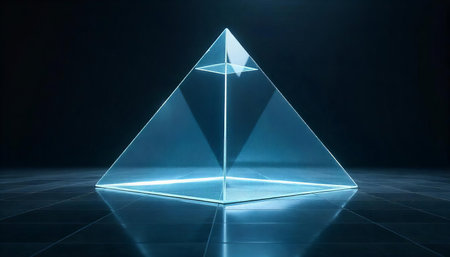 Transparent Glass Pyramid with Lightの素材