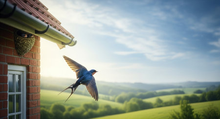 Swallow Blessing A Sign of Safety and Good Fortuneの素材