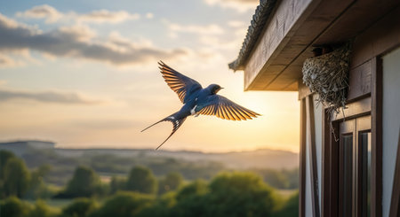 Swallow Blessing A Sign of Safety and Good Fortuneの素材