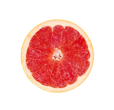 Red Grapefruit Portion On Whiteの写真素材