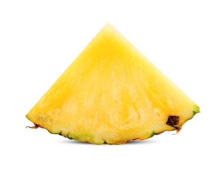 pineapple slice isolated on whiteの写真素材