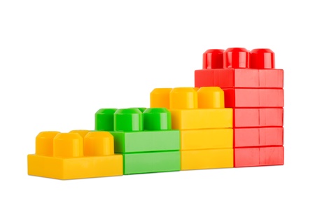 colorful toy cubes isolated on white