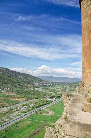 scenic view from the monastery jvari の写真素材