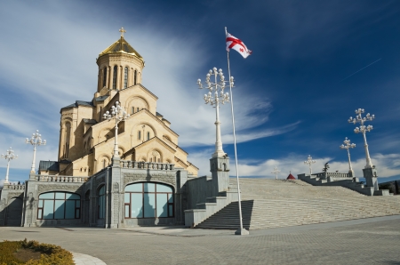 Holy Trinity cathedral in Tbilisi, capital of Georgiaの写真素材