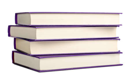 Book pile isolated on white backgroundの写真素材