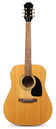 classical acoustic guitar isolated on a white background. clipping pathsの写真素材