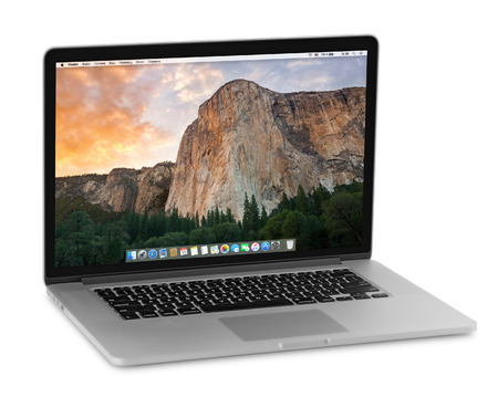 SOCHI, RUSSIA - OCTOBER 11 , 2015: Photo of a MacBook Pro. MacBook Pro Retina is a laptop developed...