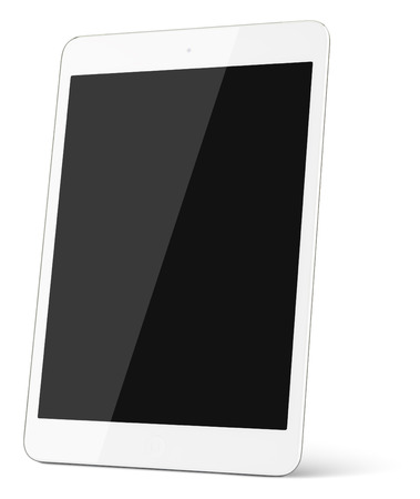 White tablet computer isolated on white background. contains clipping pathsの写真素材