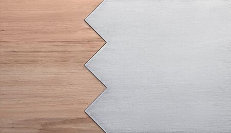 abstract background made of wood and metalの写真素材