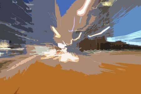 A modern grunge abstract city lights zoom explosionの写真素材
