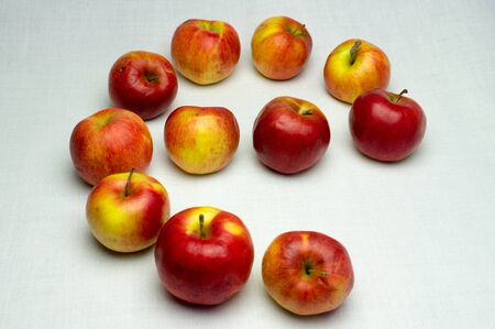 Farmers apples on a white background  Organic foodの写真素材