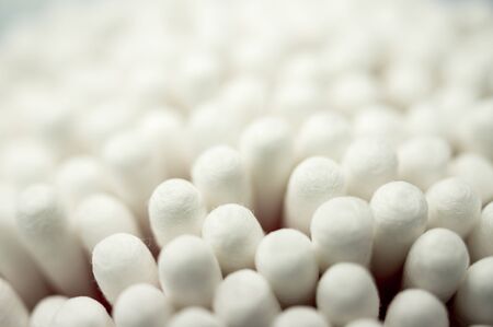 Cotton buds in the package close up