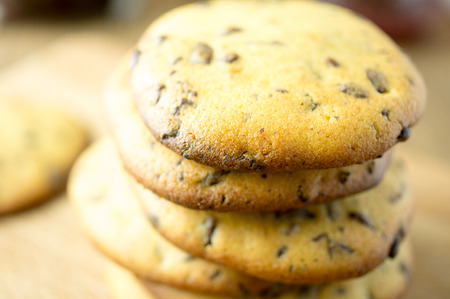 Dessert, homemade soft cookies with chocolate chips