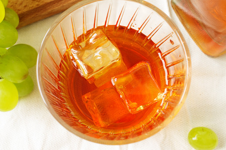 Scotch with ice top viewの写真素材