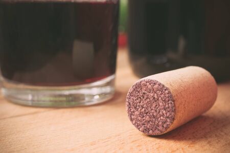 Cork from a bottle of red wineの写真素材