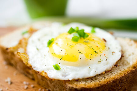 Sandwich with fried eggs closeup