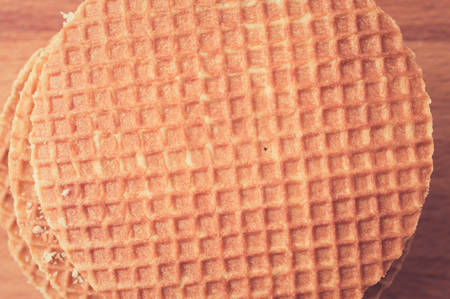 Tutu Dutch waffles closeup view from above