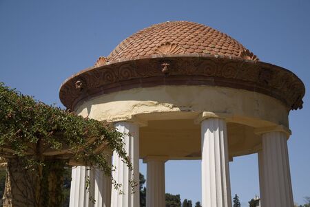 Balcony at Marimurta botanic garden at Blanes, Costa Brava, Spain.の写真素材