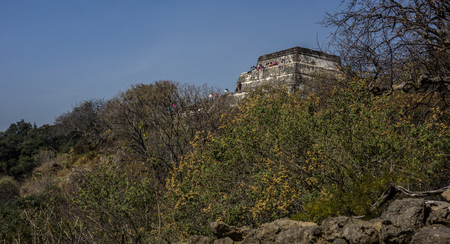 Tepoztlan, Mexico - January 4, 2017: Visitors on the temple ofのeditorial素材