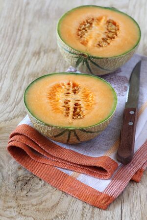 Cantaloupe, melonの写真素材