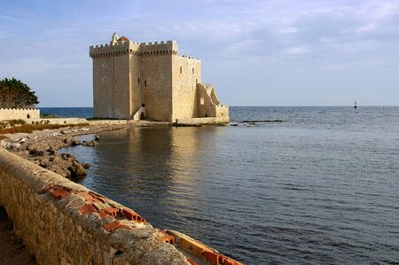 Cote d'Azur, the Lerins Islands : fortified monastery of abbey Saint-Honoratの写真素材