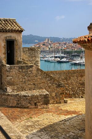 France, Mediterranean, Antibes: view of the Old City of Fort Carreの写真素材