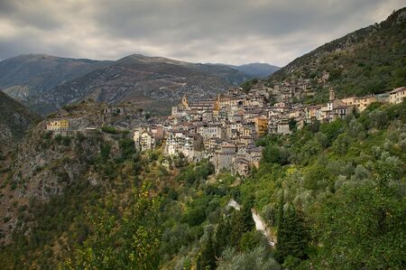 Cote d'Azur, Pre-Alpine landscape: Saorge village, charm of medieval city