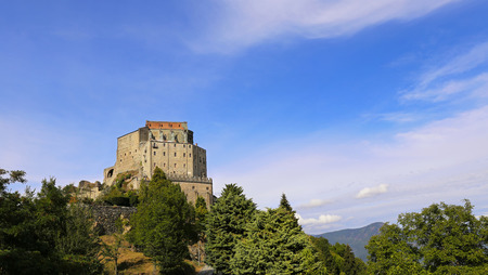 Sacra di San Michele (Saint Michael Abbey) , symbol of Italian Piedmont region, religious landmarkの写真素材