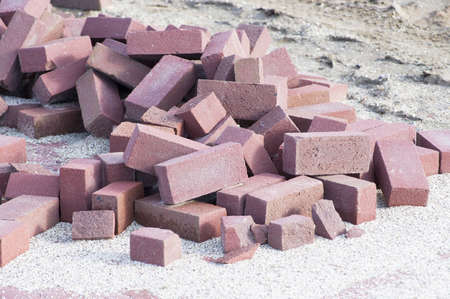Pile of construction bricksの写真素材