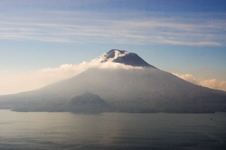 San Pedro volcano in Guatemala in the mistの写真素材
