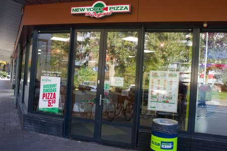 Arnhem, Netherlands - October 29, 2019: Store of New york Pizza,New york pizza is a dutch fast food chain specializing in pizzasのeditorial素材