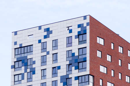 Nijmegen, Netherlands - January 14, 2021: Closeup of a modern apartment complex in the center of the city Nijmegenのeditorial素材