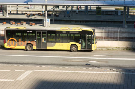 Utrecht, Netherlands - October 24, 2021:Bus on the road for transport people at station Utrecht...