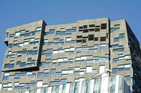Amsterdam, Netherlands - October 28, 2021: Modern office building in the business district of...