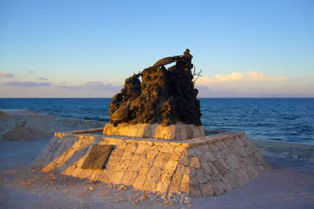 The turtles monument. Shot in Cozumel, Mexicoの写真素材