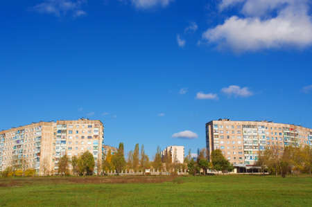 A gap in a wall. A gap between two Soviet-time houses. Shot in a small town in Poltavska region, Ukraine.の写真素材