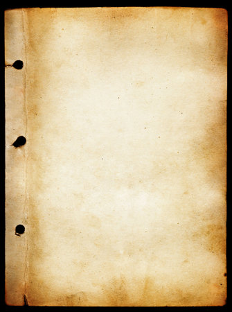 Antique vintage paper texture with holes in dark bordersの写真素材