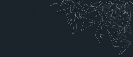 Minimalistc abstract triangles shapes background. Geometric pattern on dark color background