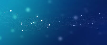 Abstract structure, lines and dots connections, network, blockchain or other technology...