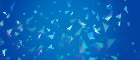 Abstract glitchy flying particles background. Futuristic scientific backdrop の写真素材