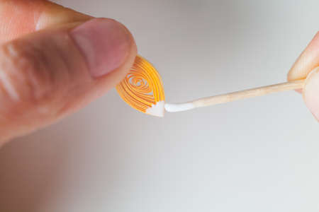 handmade paper, the process of making flowersの写真素材