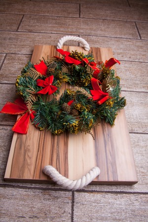 Basket with Christmas and New Years baking. Studio Photoの写真素材